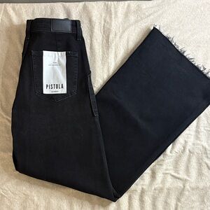 Pistola Women’s Penny Utility High Rise Wide Leg Jeans (Black/Collins) Size 28